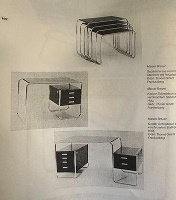 Bauhaus Chrome Tube Writing Desk by Marcel Breuer for Thonet, 1929-XSL-2021514