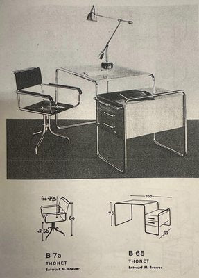 Bauhaus Chrome Tube Writing Desk by Marcel Breuer for Thonet, 1929-XSL-2021514