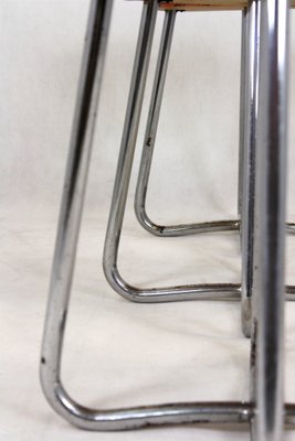 Bauhaus Chrome Tubular Steel Stools by Robert Slezak, 1930s, Set of 3-WVS-1209506