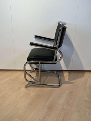 Bauhaus Chromed Tubular Steel and Leather Cantilever Armchair, Germany, 1935-NNB-1425709