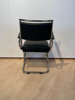 Bauhaus Chromed Tubular Steel and Leather Cantilever Armchair, Germany, 1935-NNB-1425709