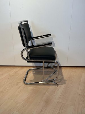 Bauhaus Chromed Tubular Steel and Leather Cantilever Armchair, Germany, 1935-NNB-1425709