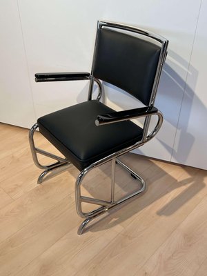 Bauhaus Chromed Tubular Steel and Leather Cantilever Armchair, Germany, 1935-NNB-1425709