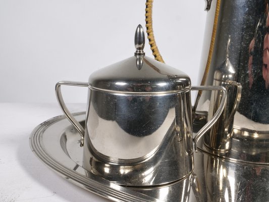 Bauhaus Coffee Tea Service in Metal, 1920s, Set of 4-LVS-1760297