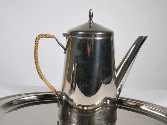 Bauhaus Coffee Tea Service in Metal, 1920s, Set of 4-LVS-1760297