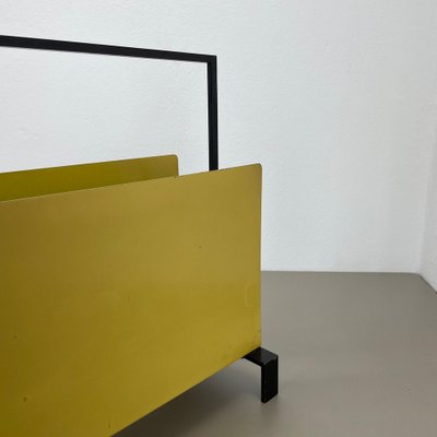 Bauhaus Cubic Metal Magazine Holder, Netherlands, 1970s-QZ-1817190