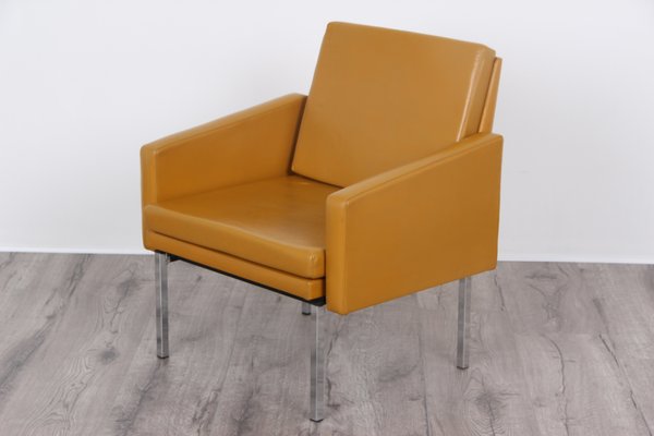 Bauhaus Curry Yellow Faux Leather Armchair from Wilde + Spieth, 1982-DQ-2035515