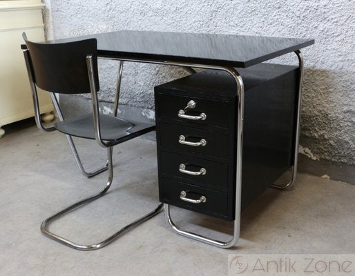 Bauhaus Desk in Chrome, 1920s, Set of 2-KWR-1720398