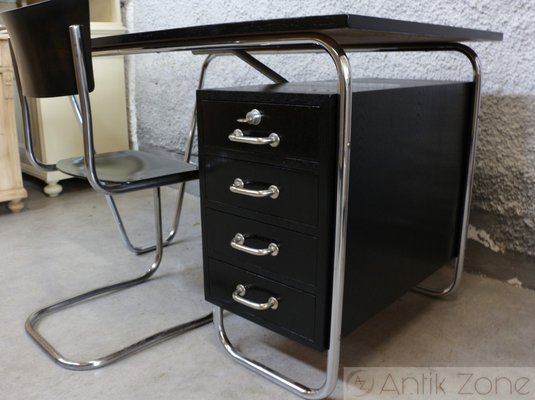 Bauhaus Desk in Chrome, 1920s, Set of 2-KWR-1720398