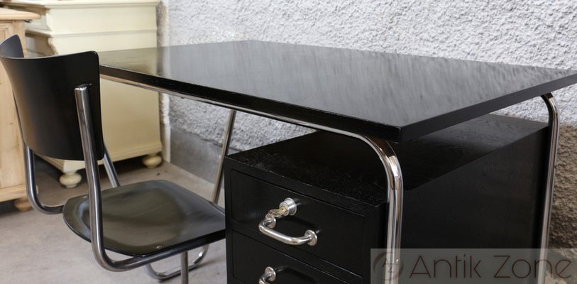 Bauhaus Desk in Chrome, 1920s, Set of 2-KWR-1720398