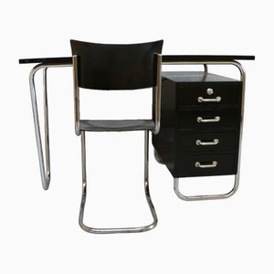 Bauhaus Desk in Chrome, 1920s, Set of 2-KWR-1720398