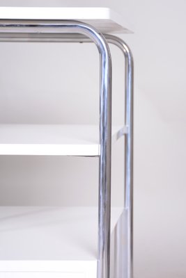 Bauhaus Desk in Chrome-Plated Steel and White Lacquered Wood, Germany, 1930s-WHY-1768713