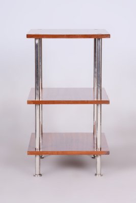 Bauhaus Étagère in Gabon Veneer and Chrome-Plated Steel, Germany, 1940s-WHY-1790809