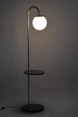 Bauhaus Floor Lamp in Beech and Chrome, Former Czechoslovakia, 1930s-WHY-1705978