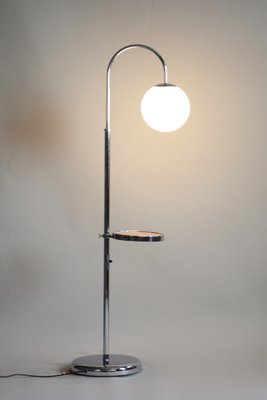 Bauhaus Floor Lamp in Chrome & Milk Glass, 1930s-WHY-1767519