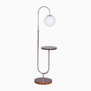 Bauhaus Floor Lamp in Walnut and Chrome, 1930s-WHY-1723755