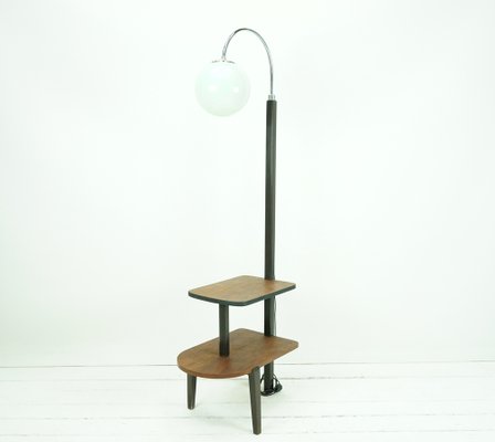 Bauhaus Floor Lamp with Shelter Table by Jindrich Halabala-FHJ-1297401