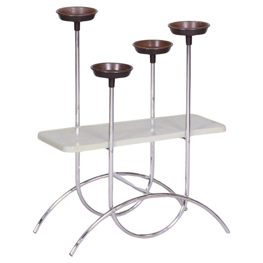 Bauhaus Flower Stand in Chrome-Plated Steel & Bakelite, Czech, 1940s