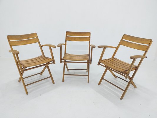 Bauhaus Folding Armchairs from Naether, Germany, 1930s, Set of 3-TZ-1092359