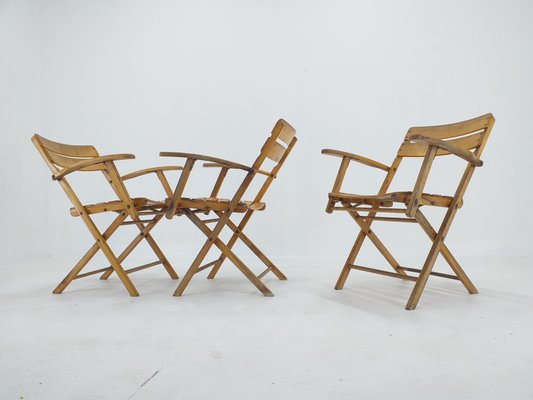 Bauhaus Folding Armchairs from Naether, Germany, 1930s, Set of 3-TZ-1092359