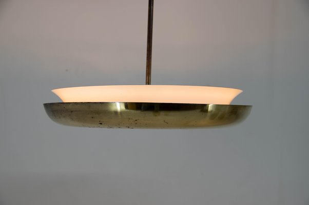 Bauhaus Functionalist Brass Chandelier from UFO, 1930s-TZ-1388950