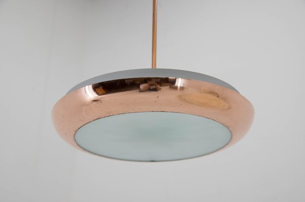 Bauhaus Functionalist Copper Chandelier from UFO, 1930s-TZ-1398622