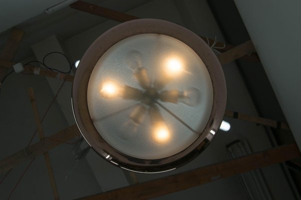 Bauhaus Functionalist Copper Chandelier from UFO, 1930s-TZ-1398622