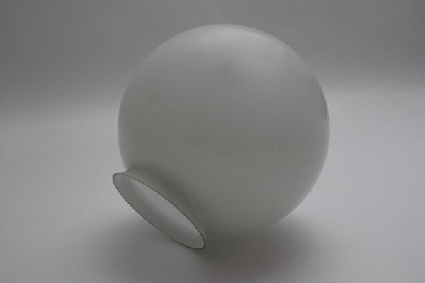 Bauhaus German Opaline Glass Ball Ceiling Lamp, 1930s-NB-724297