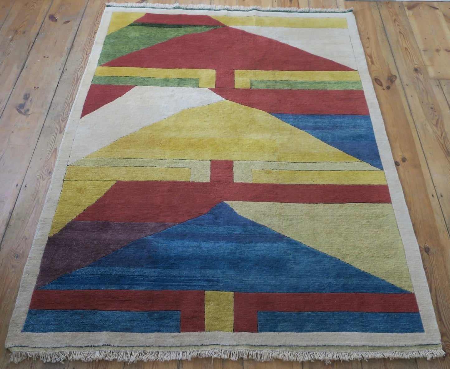 Bauhaus Hand-Knotted Rug, 1970s