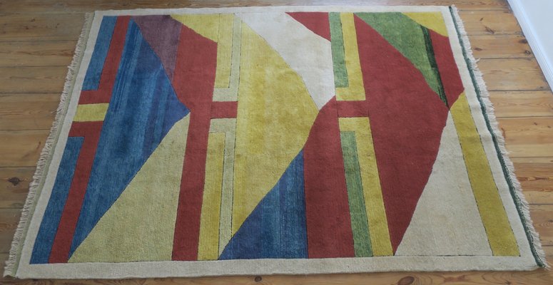 Bauhaus Hand-Knotted Rug in Natural Colours, 1970s-ED-2033257