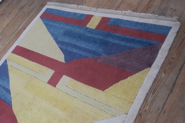 Bauhaus Hand-Knotted Rug in Natural Colours, 1970s-ED-2033257