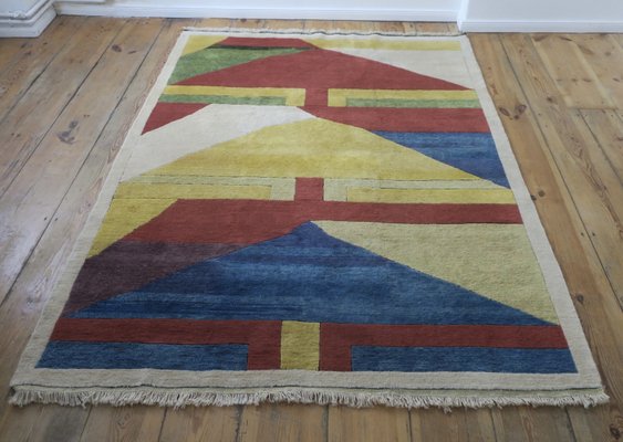 Bauhaus Hand-Knotted Rug in Natural Colours, 1970s-ED-2033257