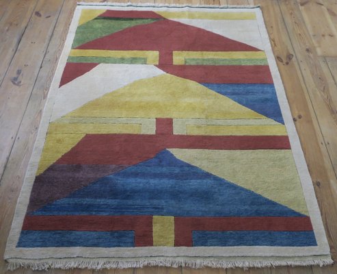 Bauhaus Hand-Knotted Rug in Natural Colours, 1970s-ED-2033257