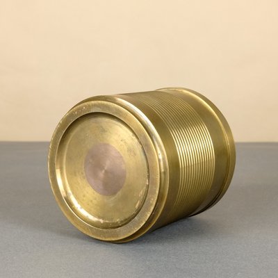 Bauhaus Hand-Turned Brass Box with Copper Handle, 1930s-YGX-739346