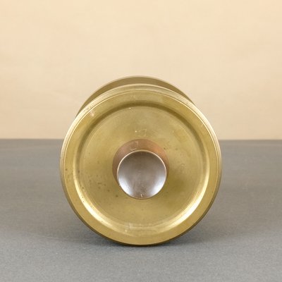 Bauhaus Hand-Turned Brass Box with Copper Handle, 1930s-YGX-739346