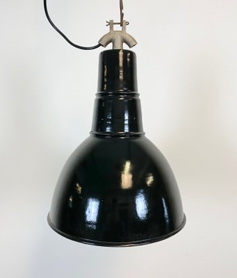 Bauhaus Industrial Black Enamel Ceiling Lamp, 1930s-CGF-868659