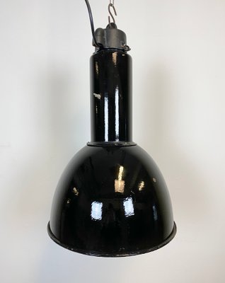 Bauhaus Industrial Black Enamel Pendant Lamp from Elektrosvit, 1960s-CGF-868269