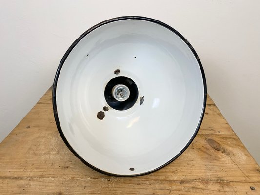 Bauhaus Industrial Grey Enamel Ceiling Lamp, 1930s-CGF-870405