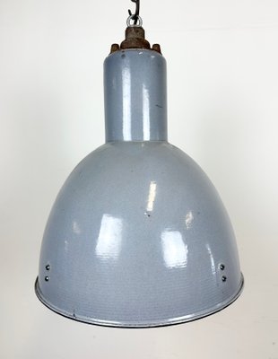 Bauhaus Industrial Grey Enamel Pendant Lamp, 1950s-CGF-1423038