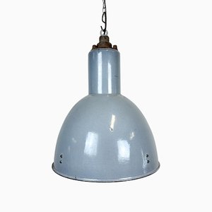 Bauhaus Industrial Grey Enamel Pendant Lamp, 1950s-CGF-1423038