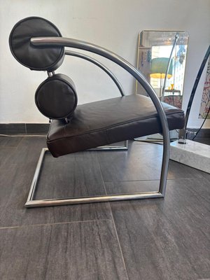 Bauhaus Leather Armchair with Chrome-Plated Tube Frame, 1970s-SEI-2035420