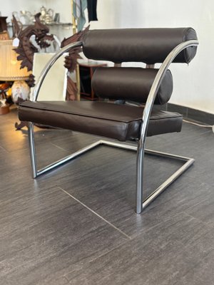 Bauhaus Leather Armchair with Chrome-Plated Tube Frame, 1970s-SEI-2035420