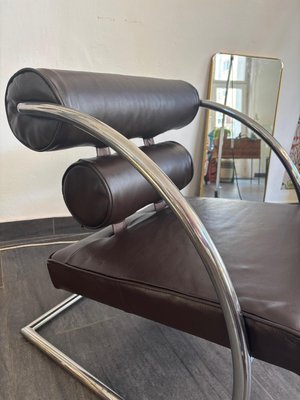 Bauhaus Leather Armchair with Chrome-Plated Tube Frame, 1970s-SEI-2035420