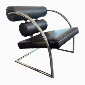 Bauhaus Leather Armchair with Chrome-Plated Tube Frame, 1970s-SEI-2035420