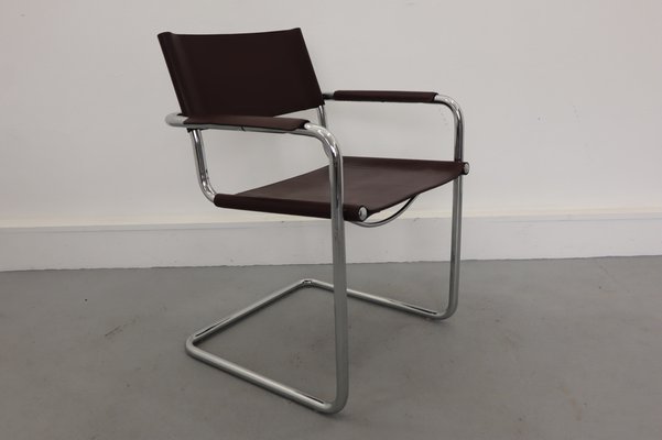 Bauhaus Leather Model MG5 Cantilever Chairs by Centro Studi for Matteo Grassi, 1970, Set of 4-JWH-1028324