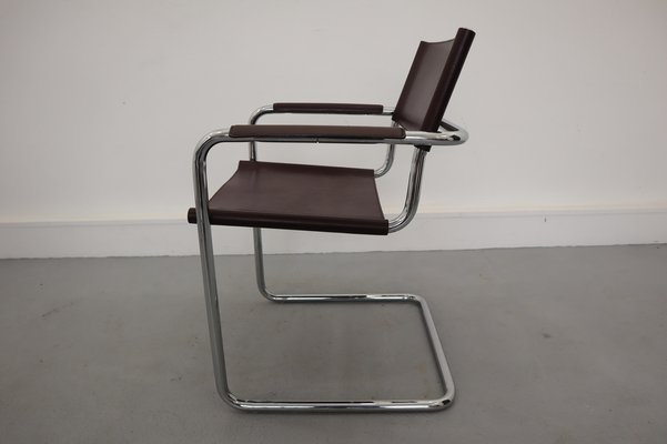 Bauhaus Leather Model MG5 Cantilever Chairs by Centro Studi for Matteo Grassi, 1970, Set of 4-JWH-1028324