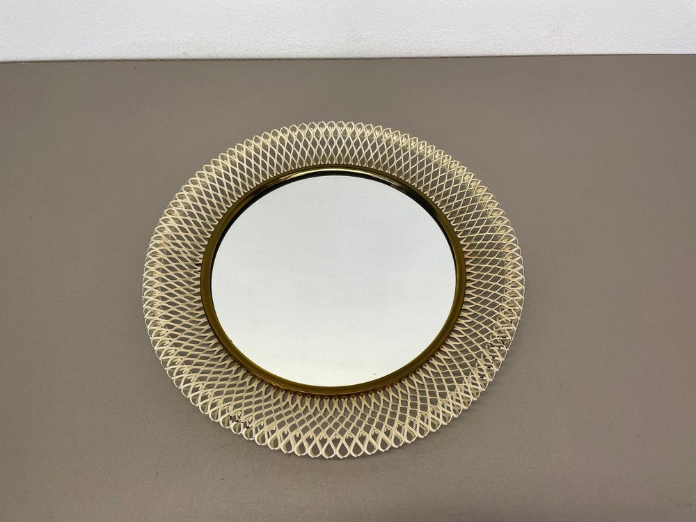 Bauhaus Metal Wall Mirror in the style of Mategot, France, 1950s