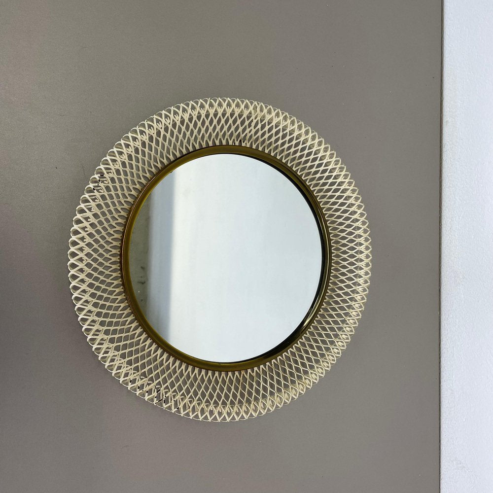 Bauhaus Metal Wall Mirror in the style of Mategot, France, 1950s