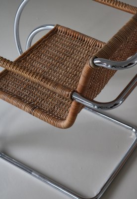 Bauhaus MR20 Cantilever Chair in Rattan Cane and Steel attributed to Ludwig Mies van der Rohe, 1970s-WRF-1757372