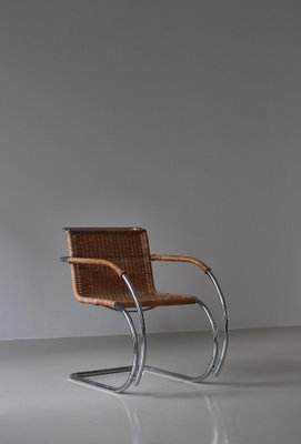 Bauhaus MR20 Cantilever Chair in Rattan Cane and Steel attributed to Ludwig Mies van der Rohe, 1970s-WRF-1757372